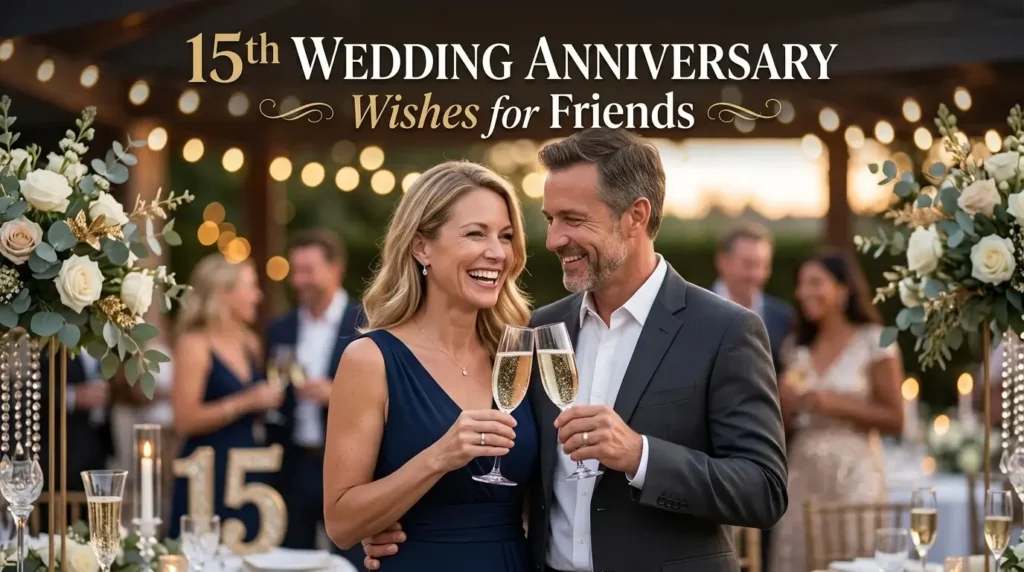 15th Wedding Anniversary Wishes for Friends