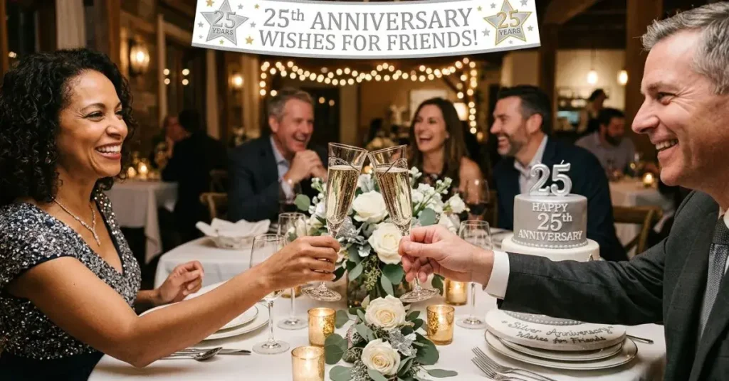 25th Anniversary Wishes for Friends 🥂