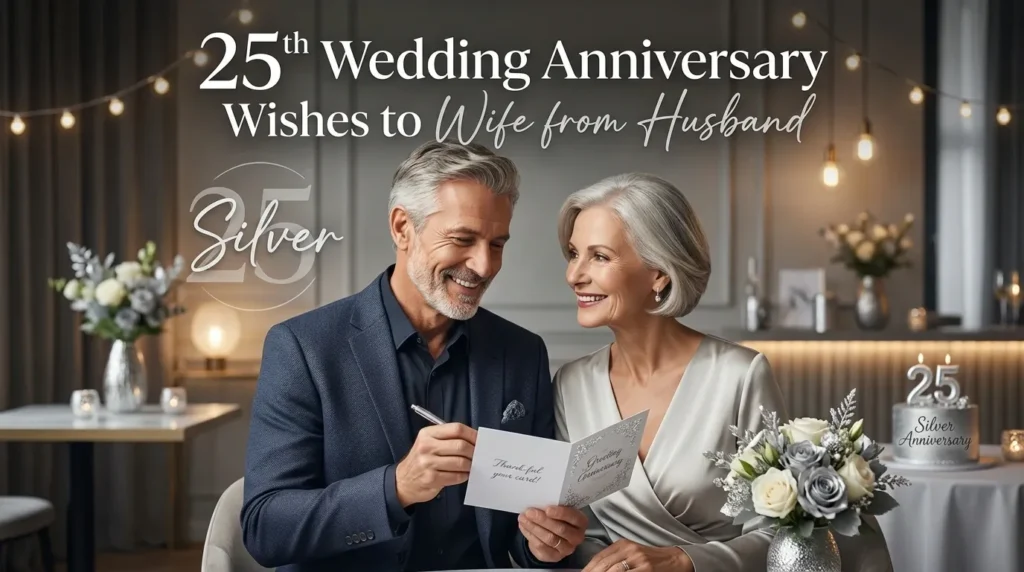 25th Wedding Anniversary Wishes to Wife from Husband