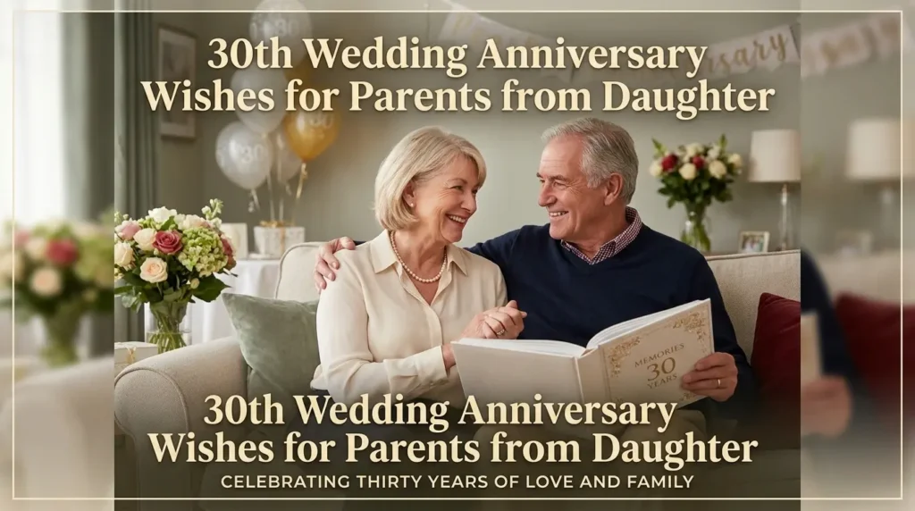 30th Wedding Anniversary Wishes for Parents from Daughter