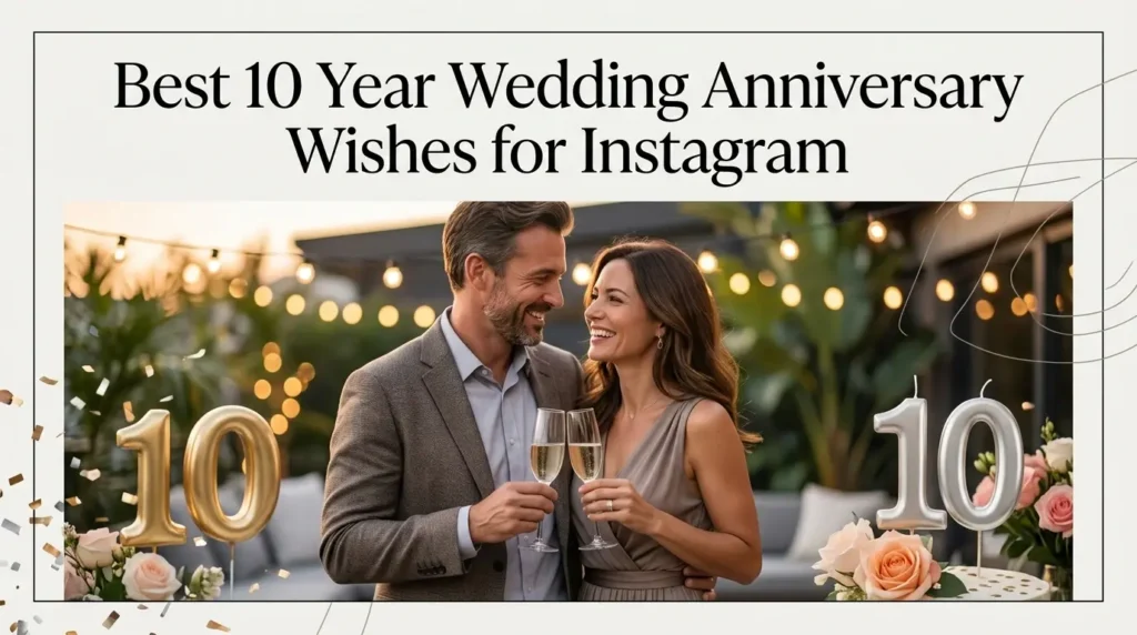 Best 10 Year Wedding Anniversary Wishes for Instagram