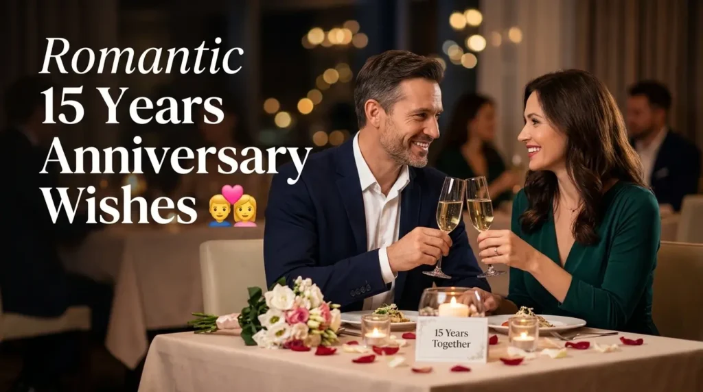 Romantic 15 Years Anniversary Wishes 💑