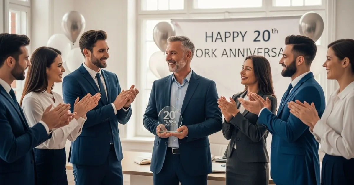 20th work anniversary wishes