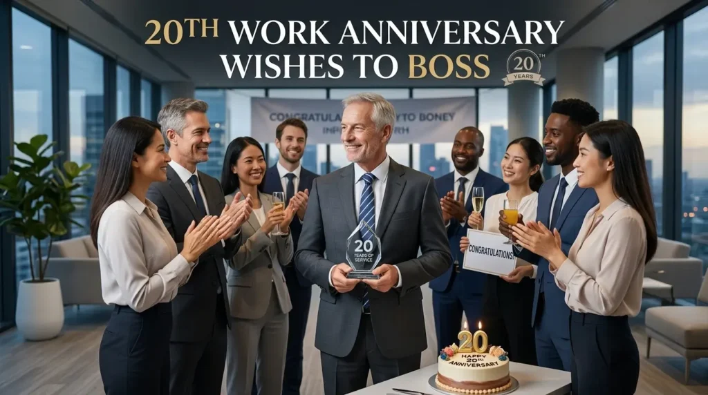 20th Work Anniversary Wishes to Boss