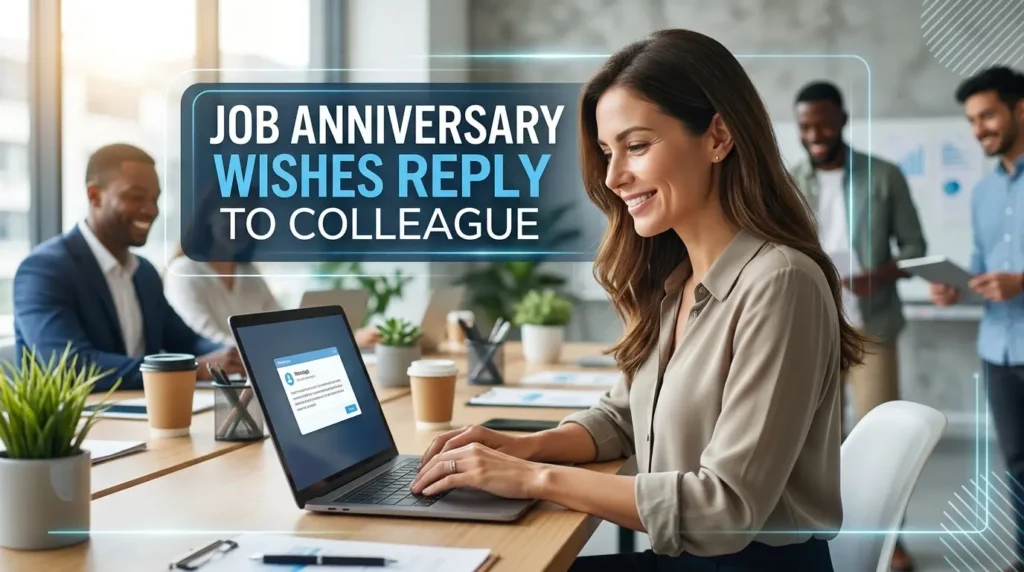 Job Anniversary Wishes Reply to Colleague
