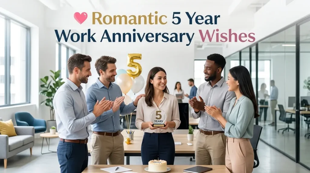 💖 Romantic 5 Year Work Anniversary Wishes
