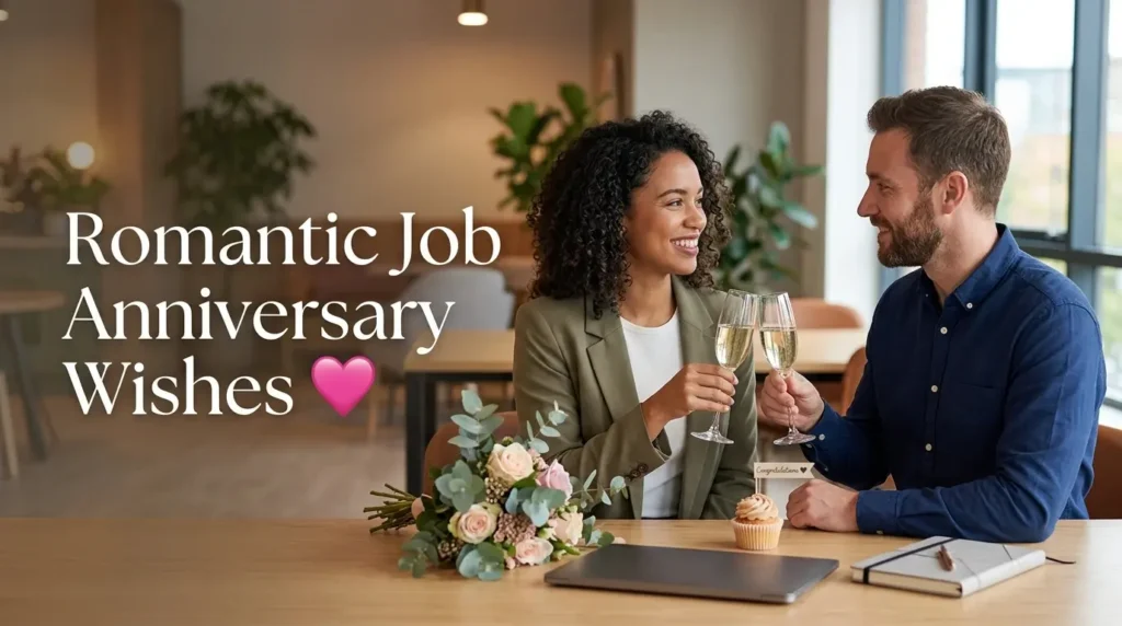 Romantic Job Anniversary Wishes 💖