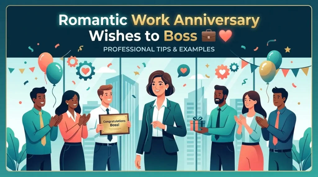 Romantic Work Anniversary Wishes to Boss 💼❤️