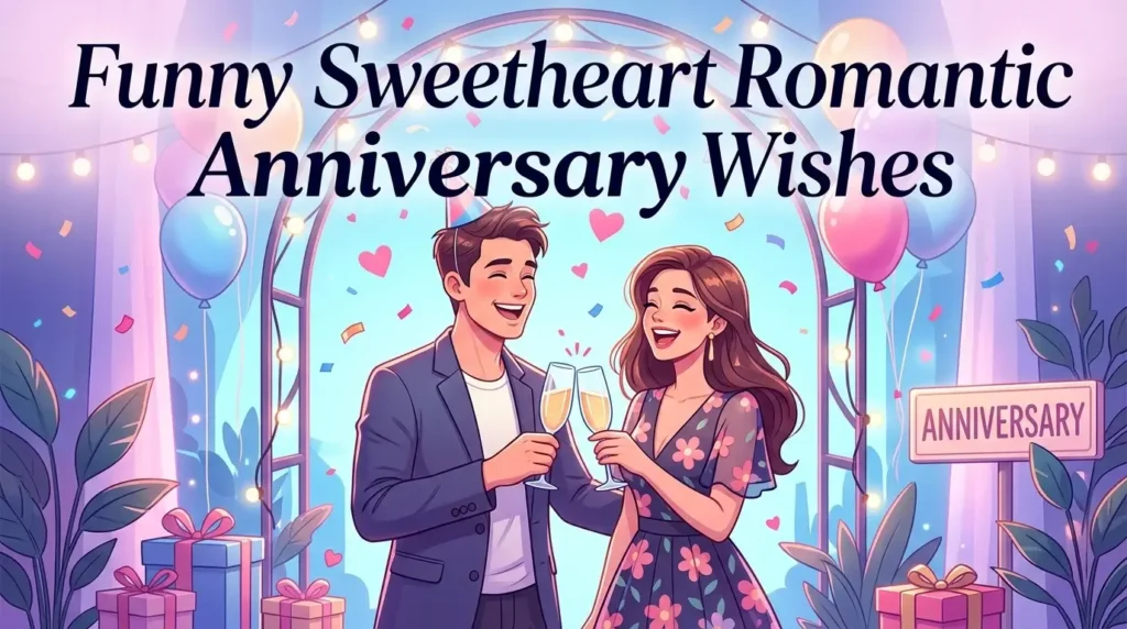 Funny Sweetheart Romantic Anniversary Wishes