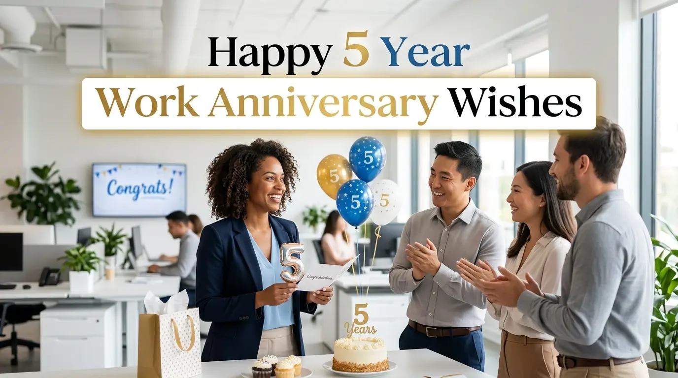 Happy 5 year work anniversary wishes