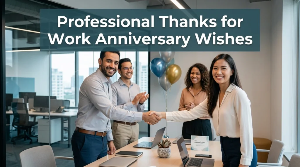 Professional Thanks for Work Anniversary Wishes