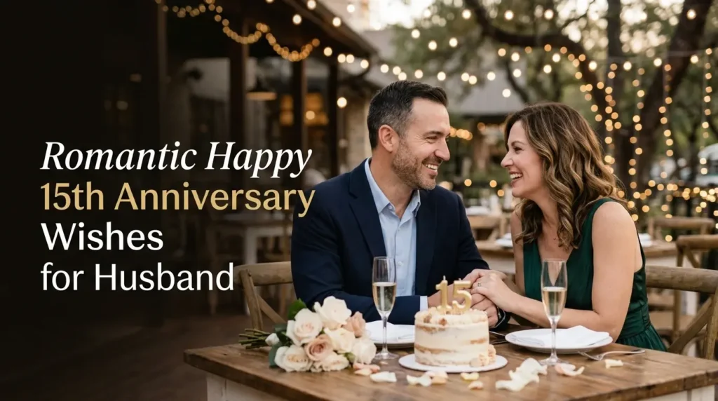 Romantic Happy 15th Anniversary Wishes for Husband
