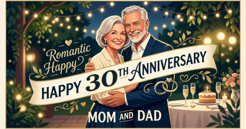 Romantic Happy 30th Anniversary Mom and Dad