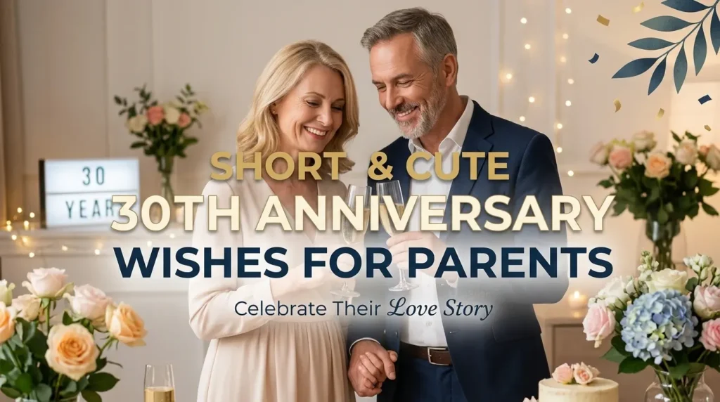 Short & Cute 30th Anniversary Wishes for Parents