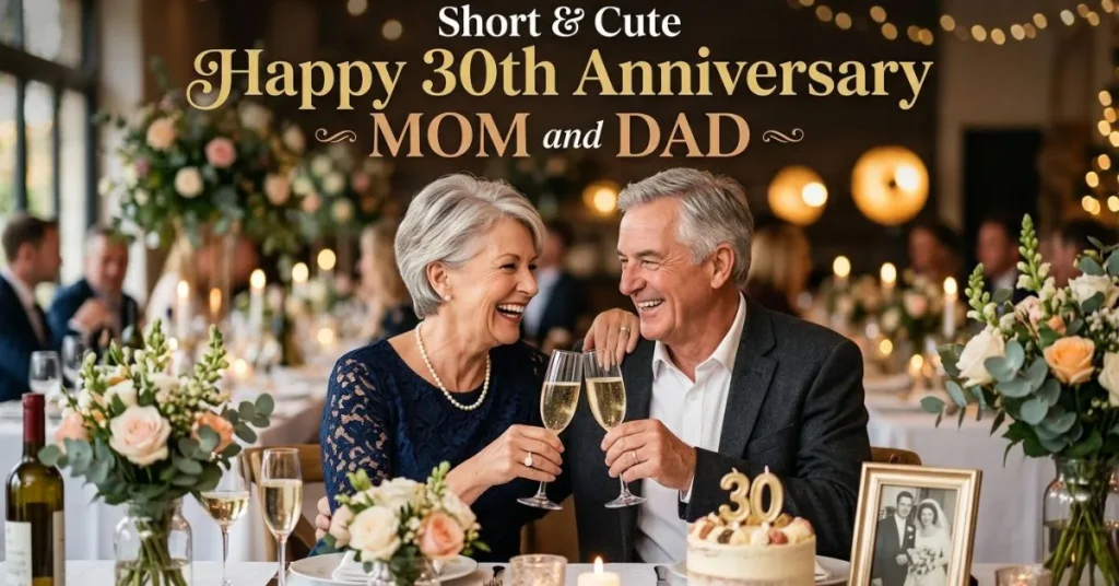 Short & Cute Happy 30th Anniversary Mom and Dad