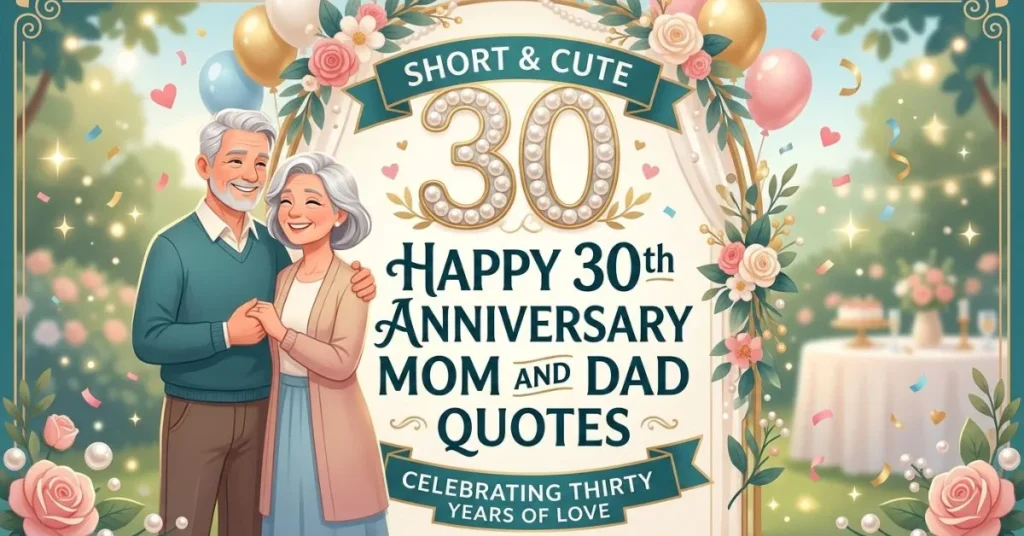 Short & Cute Happy 30th Anniversary Mom and Dad Quotes