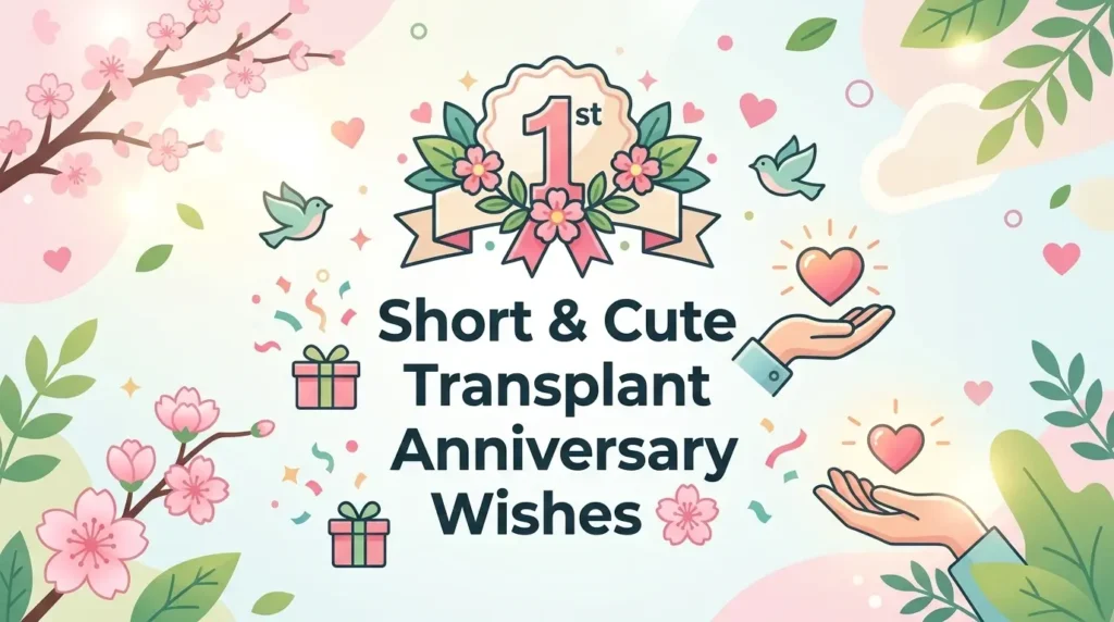 Short & Cute Transplant Anniversary Wishes 🌸
