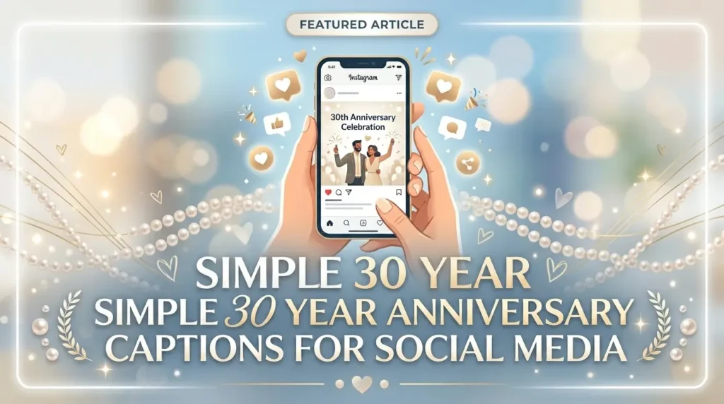 Simple 30 Year Anniversary Captions for Social Media