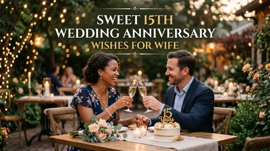 Sweet 15th Wedding Anniversary Wishes for Wife