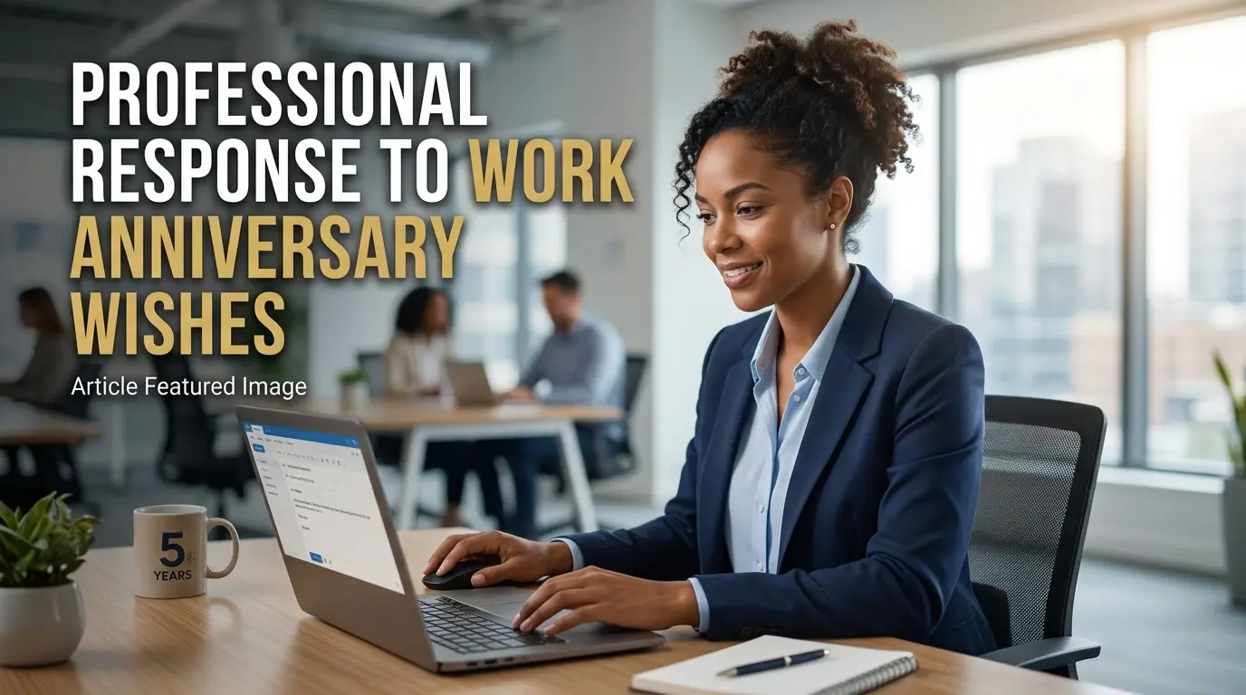 Professional Response to Work Anniversary Wishes