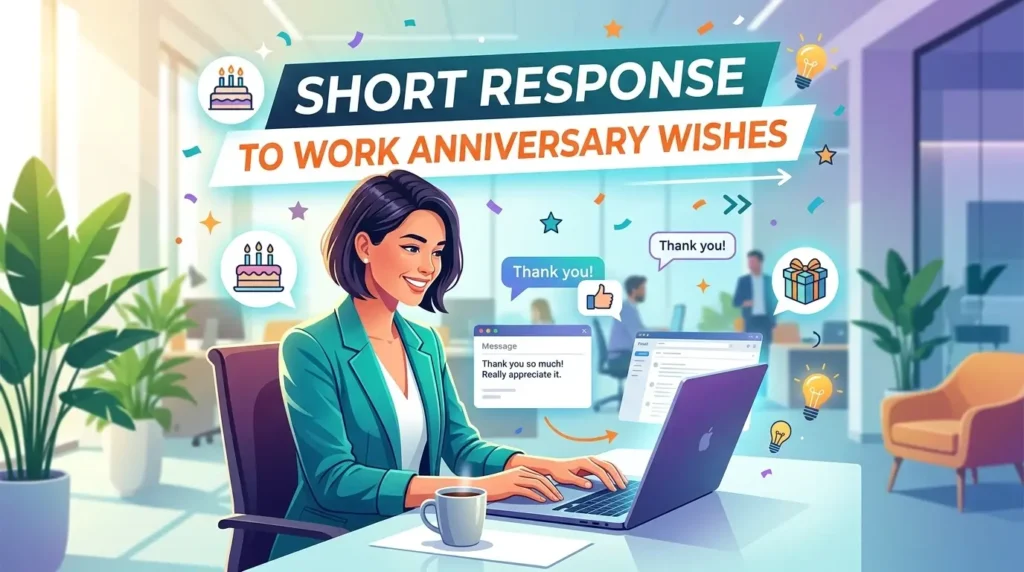 Short Response to Work Anniversary Wishes