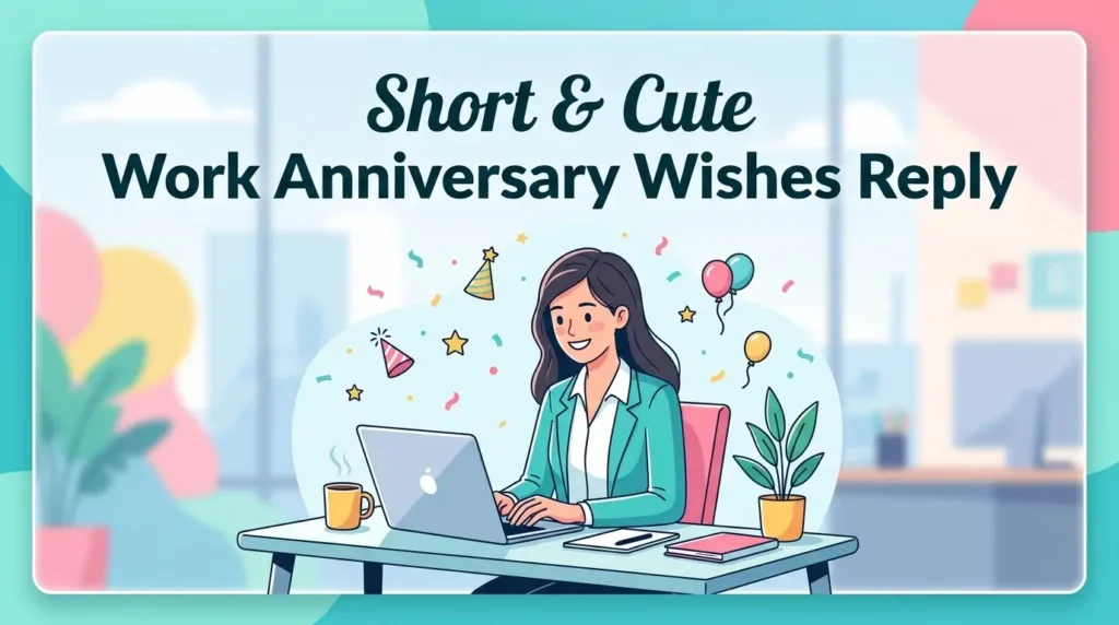 Short & Cute Work Anniversary Wishes Reply