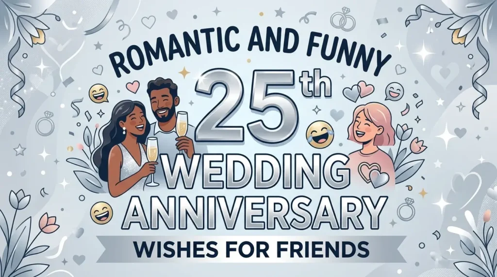 Romantic and Funny 25th Wedding Anniversary Wishes for Friends