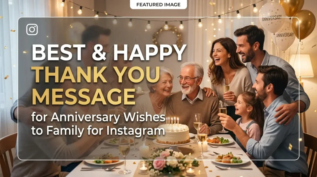 Best and Happy Thank You Message for Anniversary Wishes to Family for Instagram
