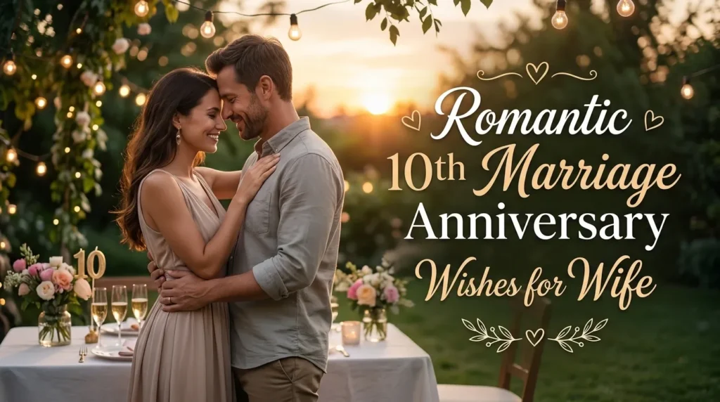 Romantic 10th Marriage Anniversary Wishes for Wife