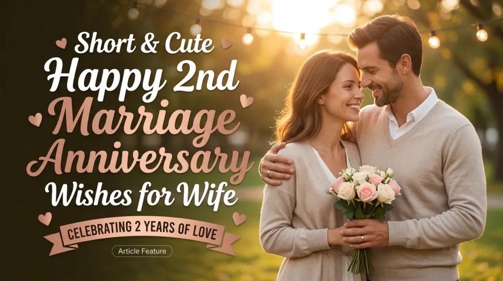 Short & Cute Happy 2nd Marriage Anniversary Wishes for Wife