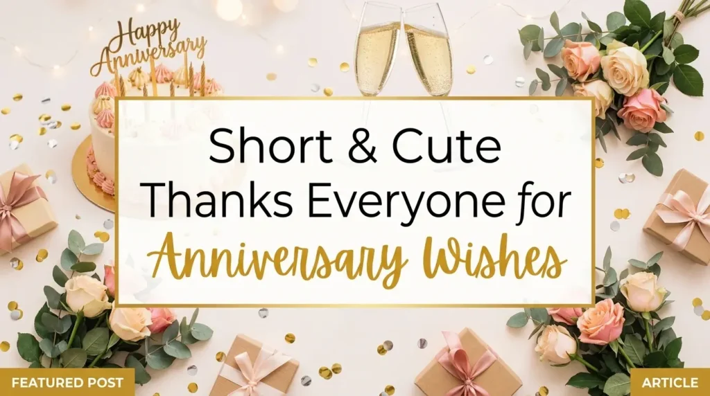 Short & Cute Thanks Everyone for Anniversary Wishes