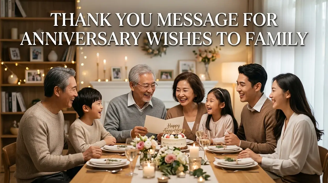 Thank you message for anniversary wishes to family